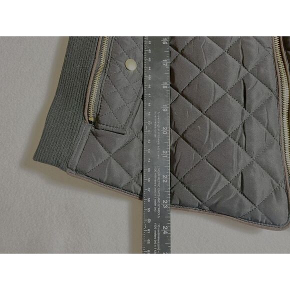 LOVE TREE Black Bomber Quilted Riding Jacket Gold Large EUC - Picture 8 of 9